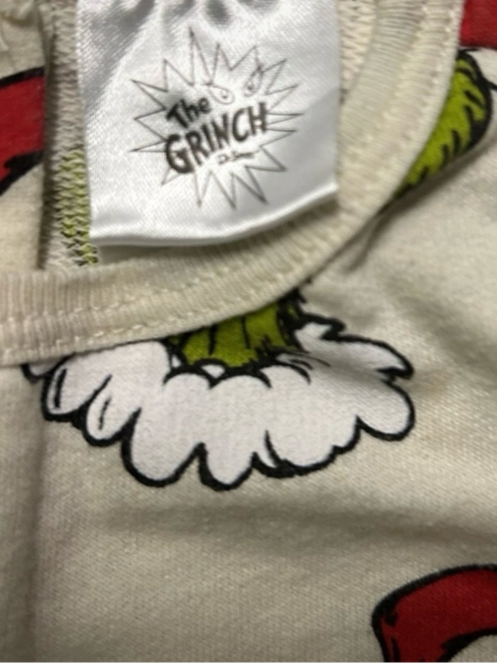 Toddler The Grinch Cream Coverall Christmas Holiday Winter Size 24 Months - Picture 4 of 5